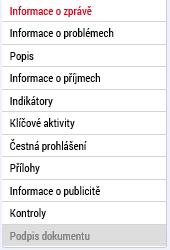 Informace o zprávě Na této záložce je pouze několik povinných polí.