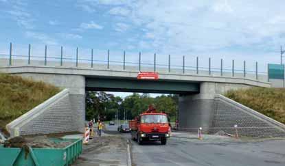 2 rail track, b) formwork of the deck slab, c) load test on the No. 1 rail track Obr.