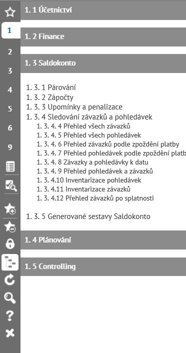 Jestliže činnost nemá následníka, zobrazí se po najetí myší na její název pro informaci vedle názvu ikona šipek.