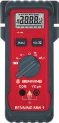 62395 101-102 Typ MM 1 / MM 3 - Základní typy měření pro proud, napětí, odpor, průchod, diodu, kapacitu a kmitočet 62395 105-106 Typ MM 5-1 / MM 5-2 - Zkouška průchodnosti pomocí červené LED a