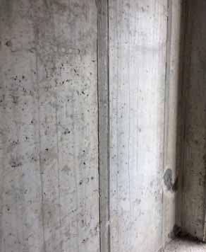 plywood resulted in imprints of rust and other impurities on the surface of the slab construction