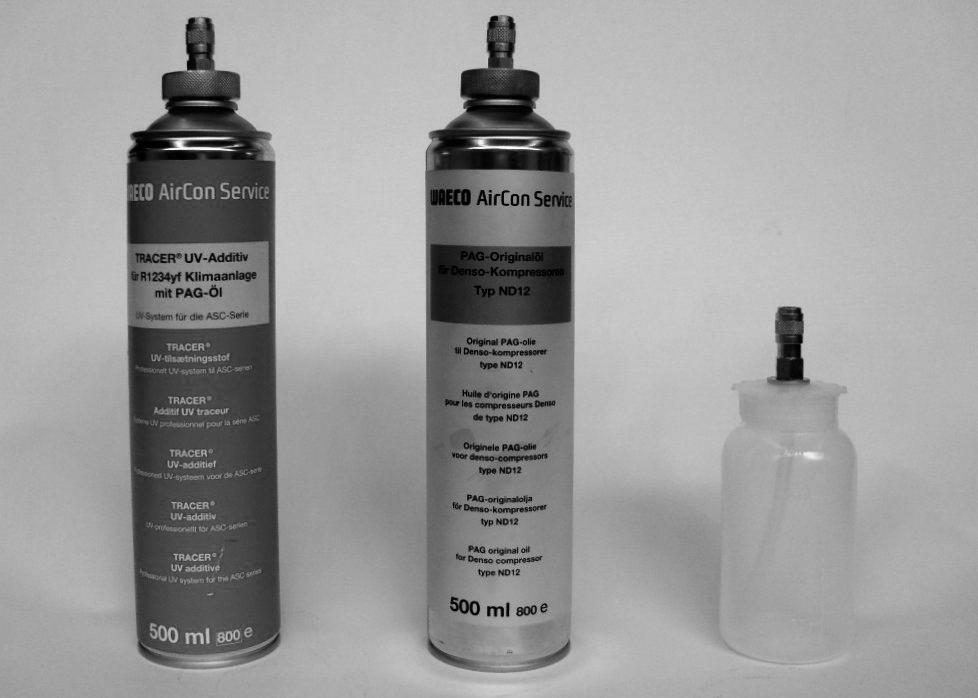 První uvedení do provozu ASC5000, ASC5000G 7.9 Zadání velikosti nádoby Na čerstvý olej a kontrastní látku UV můžete použít nádobu (příslušenství) 500 ml (B) nebo 250 ml (C).