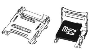 MicroSD tak, aby se kontakty karty MicroSD dotýkaly kontaktů telefonu, zavřete západku směrem k LOCK.