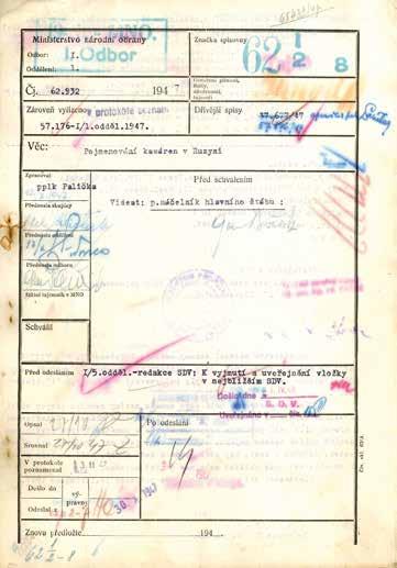 73 4. 2. Výběr dokumentů k historii kasáren 17. listopadu Mgr. Martin Dubánek, RSDr. Pavel Minařík, CSc. 1947, 12.