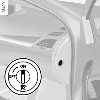 Bezpečnost dětí: deaktivace/aktivace airbagu předního spolujezdce (3/3) 1 4 Aktivace airbagů předního spolujezdce Když odstraníte dětskou sedačku ze sedadla předního spolujezdce, opět airbagy