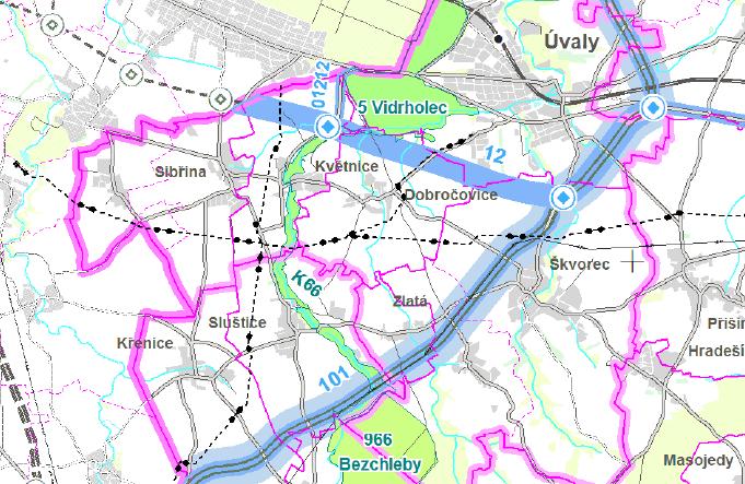 ÚZEMNÍ STUDIE KVĚTNICE září 2012 11 B) Širší vztahy vazba na strukturu susedních bcí a na krajinu Rzvj Květnice výrazně vlivnil susední bce (hl. m.