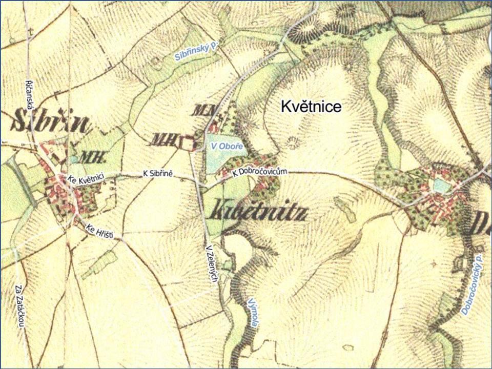 ÚZEMNÍ STUDIE KVĚTNICE září 2012 15 Obr. 4: Mapa stabilníh katastru II. Vjenské mapvání (www.mapy.