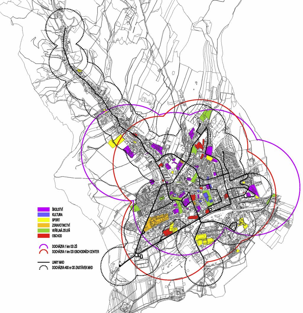 OBČANSKÁ VYBAVENOST, MHD ŠKOLSTVÍ KULTURA SPORT ZDRAVOTNICTVÍ VEŘEJNÁ ZELEŇ OBCHOD