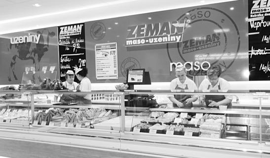širokou nabídku čerstvého masa, uzenin, lahůdek,