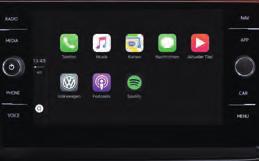 SO Softwarové rozhraní Car-Net App-Connect² v sobě zahrnuje tři inovativní technologie MirrorLink, Apple CarPlay a Android Auto od Googlu, díky nimž může být displej Vašeho chytrého mobilního