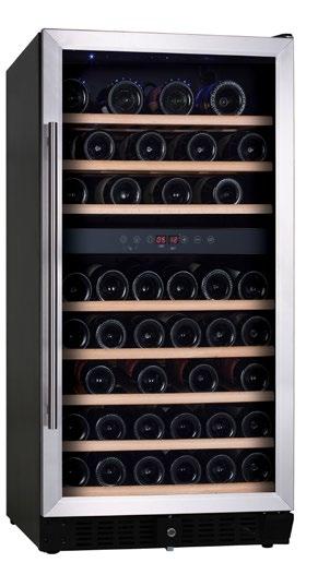 Vinotéky Vinotéka GUZZANTI GZ 94 Vinotéka GUZZANTI GZ 76 94 lahví vína 76 lahví vína Dvě nezávislé duální teplotní zóny pro 94 lahví Horní zóna pro bílá vína od 5 do 12 C Dolní zóna pro červená vína