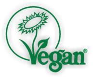 3) Kosmetika s certifikátem Vegan - udělován britskou organizací Vegan Society Výrobky s tímto certifikátem: a) při výrobě nebo vývoji těchto produktů nebyly použity žádné živočišné produkty ani