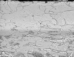 Obr.4 Fig.4 Místo E a F koncové fazety, zvetšení ~50 x Places E and F on shank end, magn. 50x Na obr.