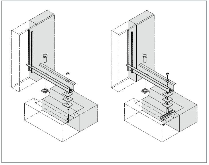 15 Kotvy pro fasádní prefabrikované panely Montážní instrukce FB-E a FB-EJ Montáž ve výrobně panelu Upínací kotva je instalována v prefabrikovaném panelu tak, aby betonářské pruty měly krytí betonu
