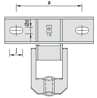 FB-HO2 Horní část kotvy pro připevnění ve dvou místech se připevní na nosnou konstrukci pomocí dvou certifikovaných hmoždinek, nebo do předem