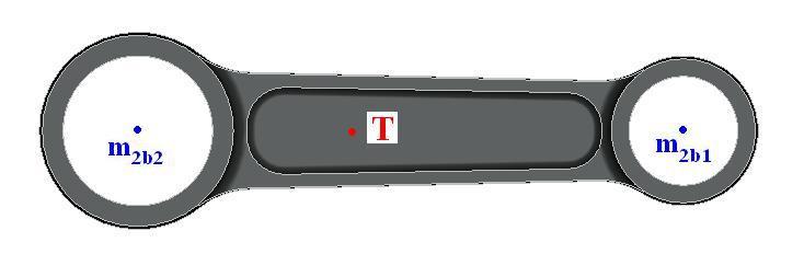 Redukovaná hmotnost v těžišti ojnice: m 3 = m oj m 1 m 2 m 3 = 0.