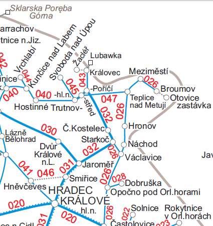 poslední stanice však není obsluhována, a tak veškeré vlakové soupravy končí ve stanici Broumov.