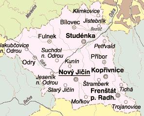 Mapa č. 4 Okres Nový Jičín (Zdroj: http://www.trasovnik.