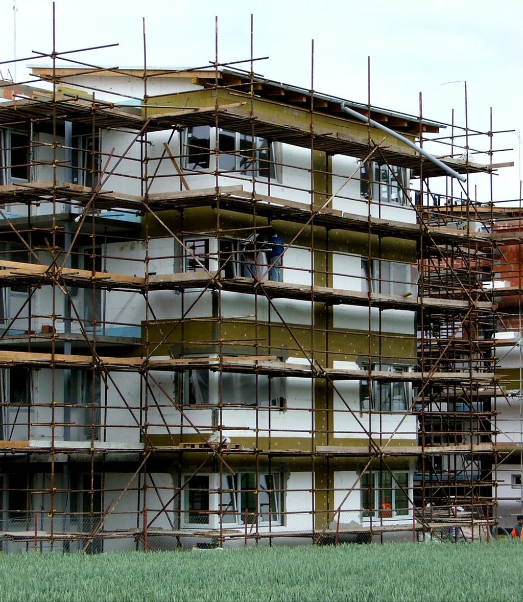 Zateplení novostaveb požární pásy Novostavba komplexu bytových domů