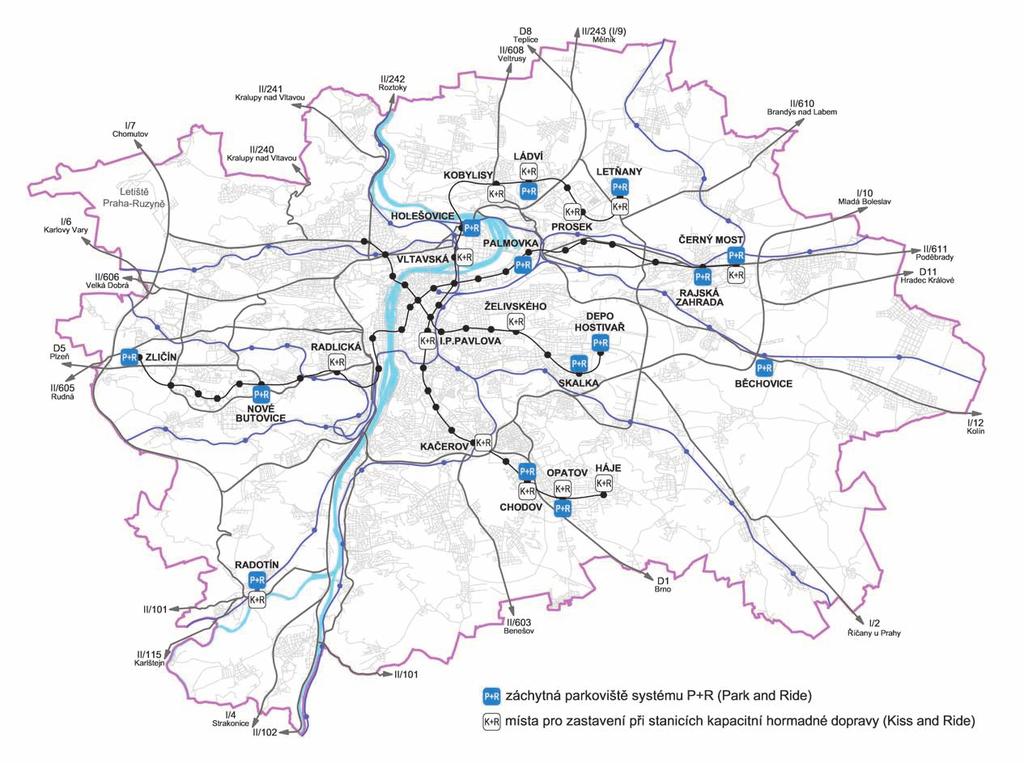 7 Počty parkovacích míst vyhrazených pro základní funkci systému P+R v roce 2009 Běchovice Černý Most 1 Černý Most 2 Depo Hostivař Holešovice Chodov 86 285 131 169 75 655 Ládví Letňany Nové Butovice