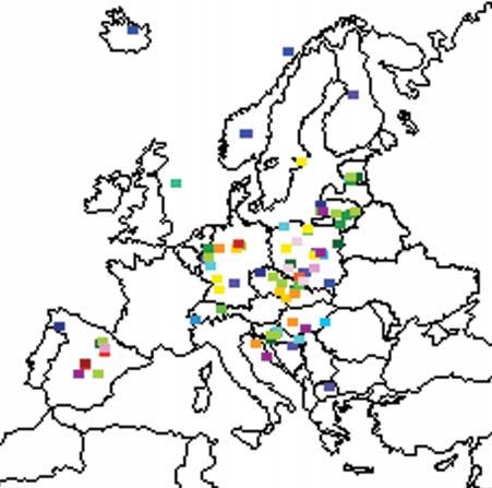 Není mapa jako mapa Prohlédnìte si mapky hodnot namìøených evropskými studenty. Odpovìzte na uvedené otázky. Pøi hledání odpovìdí vám mùže pomoci geografická a geologická mapa.