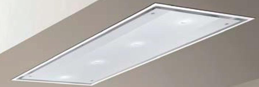 3x LED 1,2W s motorem 37274 120 cm, 4x LED 1,2W s motorem 41463 stropní ostrůvkový odsavač délka: 90 cm a 120 cm materiál: rám bílý lak + sklo motor: