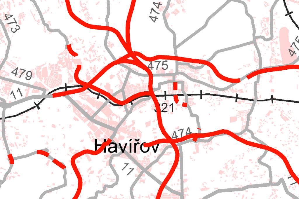 HLAVNÍ MOTIVY AKTUÁLNÍ DOSTAVBY A MODERNIZACE SILNIČNÍ SÍTĚ HAVÍŘOV DOSUD NESTABILIZOVANÁ TRASA PŘELOŽKY SIL.I/11 (TAH R67) V ÚSEKU HAVÍŘOV DÁLNICE D1 IDEOVÝ NÁMĚT PŘELOŽKY SIL.