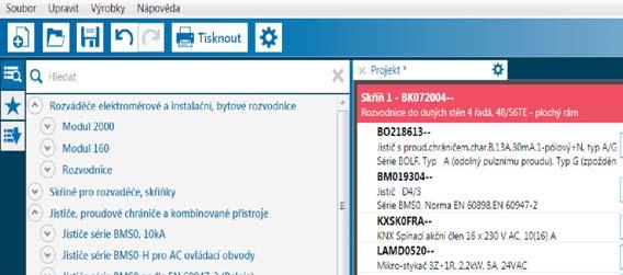 000 výrobků pro samotný návrh rozváděče. Program umožňuje též přidávání vlastních komponent.