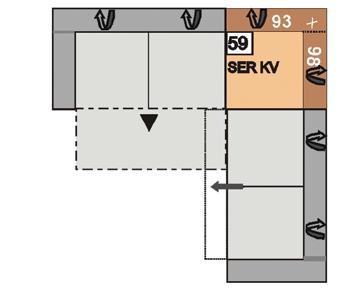 opěrky hlavy, možné pouze v kombinaci s lůžkovou úpravou s VZ/EVZ nebo bez lůžkovou úpravou s VZ/EVZ SEL KV = element s VZ/EVZ