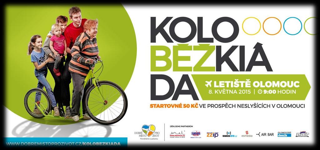 organizace Dobré místo pro život Vás zve na 3. ročník Olomoucké koloběžkiády, která se koná na podporu Oblastní Unie neslyšících v Olomouci. Hlavními protagonisty budou hokejisté HC Olomouc.
