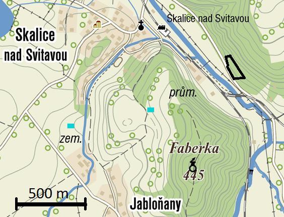 Skalice nad Svitavou Sedimenty východního okraje pánve Jedná se o výchozy rokytenských slepenců asi 0,5 km východně od železničního nádraží ve Skalici n.