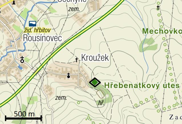 Hřebenatkový útes u Rousínova V jihovýchodním okolí Brna se nálézá množství lokalit, na kterých jsou odkryta tělesa badenských vápenců.