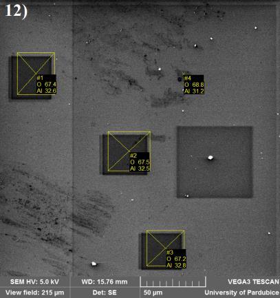 4: SEM snímky a analýza prvků tenkých vrstev
