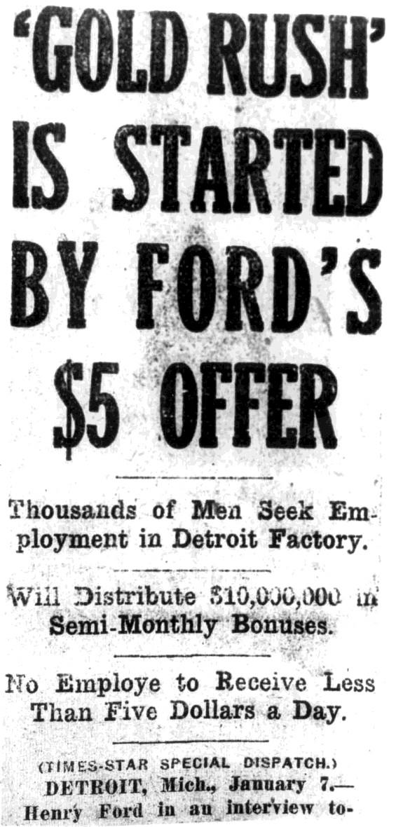 Henry Ford a efektivnostní mzda (1914) Průměrná dělnická mzda 2,5 $ U Forda 5 $ Fluktuace produktivita