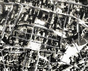 Obrázek 5 - Orthofoto z roku 1938 Dalším důležitým urbanistickým momentem bylo posílení významu tzv. Krkonošské silnice.