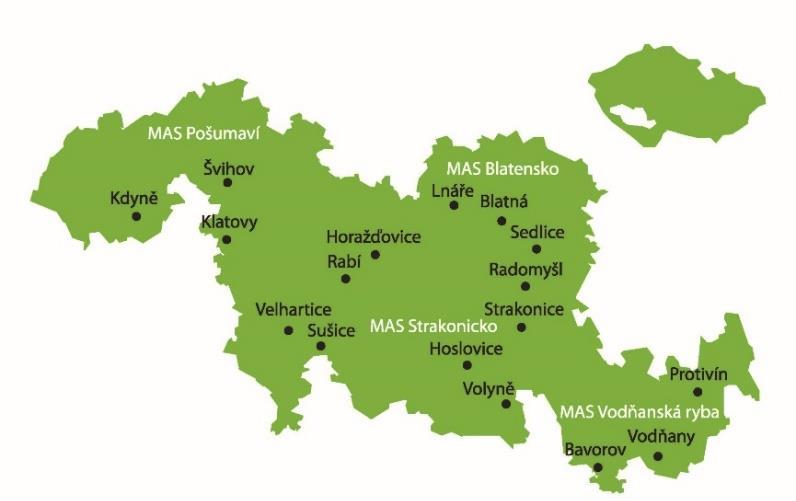 Turistická destinace Prácheňsko a Pošumaví byla založena jako výstup z projektu spolupráce Prácheňsko všemi smysly, kde funkci KMAS zastávala MAS Strakonicko.