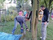 Na zahradě můžeme být ještě dlouho, sbíráme bukvice, ořechy, přesadili jsme na nový záhon jahody a společně jsme připravili dřevěné cedulky ke koutkům na zahradě.
