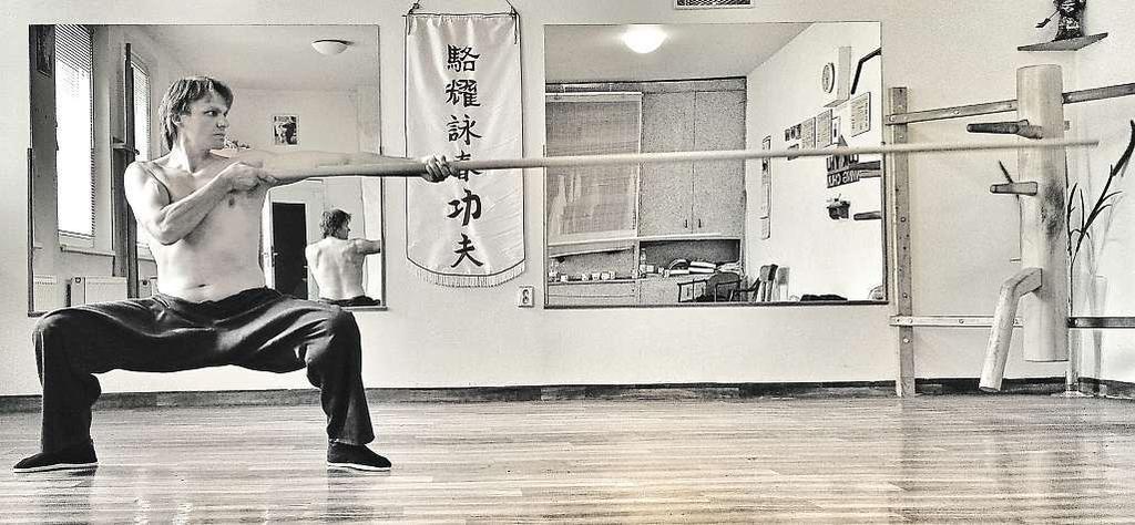 Česká republika 23. prosince 2016 21 Kungfuadrůbeží pařátky. Jeljsem se učitkvelmistrovi Kamil Komm se umění Wing Chun věnuje už od 90. let. Pro zkušenosti si jezdí přímo do Hongkongu. FOTO ARCHIV K.