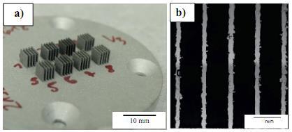 9 Použité procesní parametry [32] Parametr Značení Hodnota Jednotky Výkon laseru PL 70-100 W Tloušťka vrstvy DS 30 µm Expoziční čas texp 20-60 µs Vzdálenost point to point PtP 1-20 µm Hatch distance