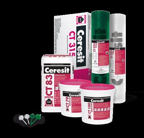 2.1.2 Ceresit Ceretherm Universal EPS Univerzálny systém pre EPS a XPS s nasledujúcim zložením: - upevnenie: lepiaca a stierková malta Ceresit CT 80 kotvy s plastovým tŕňom Ceresit CT 330, kotvy s