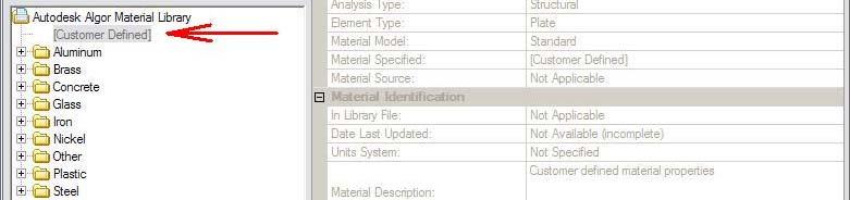 Zadání materiálových vlastností V položce Element Definition zadáváme pouze sílu 2D elementu Thickness Obr.