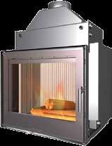 šamotové topeniště zajišťuje kvalitní vysokoteplotní účinné spalování krbová vložka s teplovodním výměníkem nový systém vedení spalin triple pass KV 6.