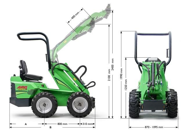 9 Technická data AVANT 313 S AVANT 320 S Motor Honda Kubota diesel Výkon 13 HP 20 HP Palivo BA Diesel Chlazení vzduch vodní Počítadlo motohodin ANO ANO Pojezd Čtyři hydromotory namontovány přímo na