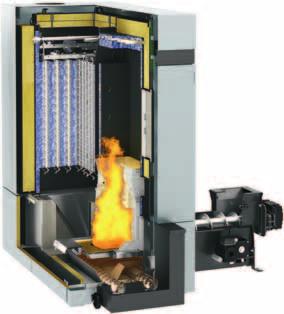 Vitoligno 300-H (50 a 60 kw) s prísunom paliva na zadnej strane pre flexibilné a priestorovo úsporné umiestnenie.
