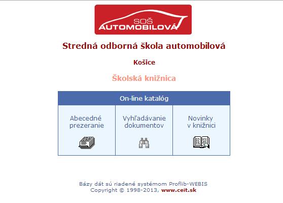 Proflib ŠTART On-line katalóg pre používateľov