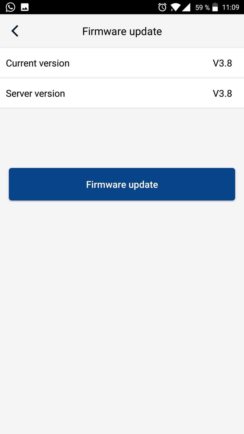 po klepnutí na políčko "Firmware update" lze vyhledat a případně provést update Firmware samotného WiFi