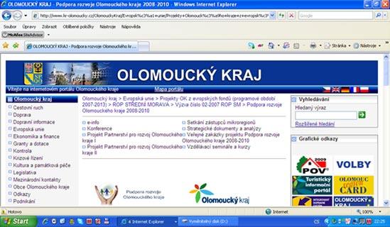 O projektu absorpční kapacity informují webové stránky Olomoucký kraj - Projekt v ROP Střední Morava realizuje Olomoucký kraj také v oblasti podpory zvyšování absorpční kapacity regionu.