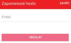 1.3. Zapomenuté heslo Heslo obnovíte pomocí odkazu ZAPOMNĚLI JSTE HESLO?, který je na přihlašovací obrazovce.