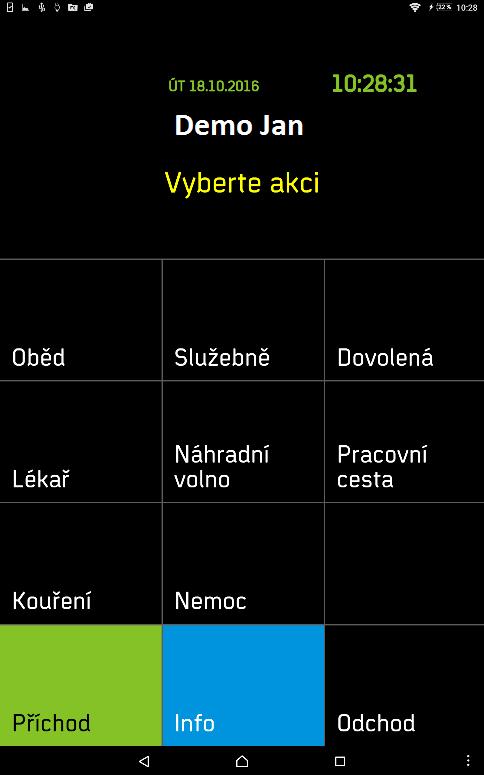 Pro evidenci docházky potřebuje neustálé připojení k internetu, GPS přijímač a operační systém