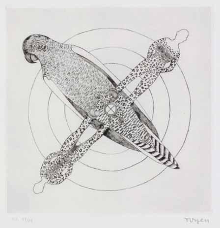 165 Toyen (1902 1980) Střelnice suchá jehla, 1973, 26 x 26 cm, sign. PD Toyen, rám, H. C.